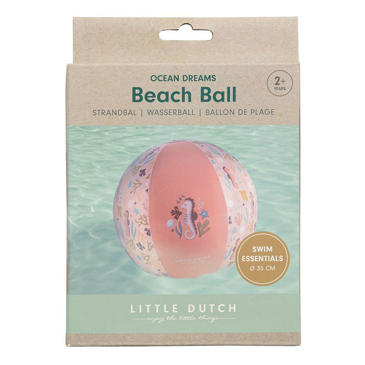 Little Dutch Ocean Dreams strandbal roze, 35cm