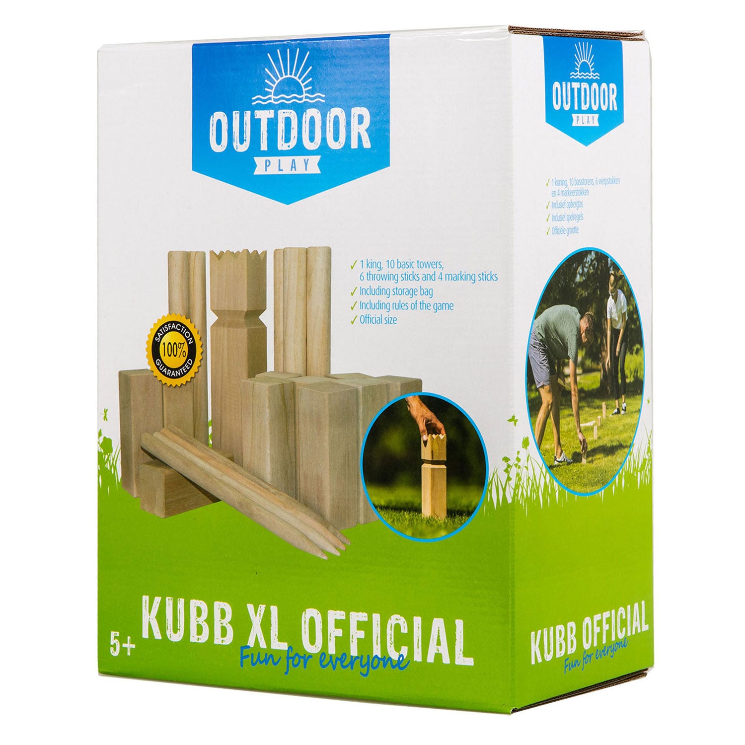 Buitenspeeltoestel xl kubb met 21 houten onderdelen