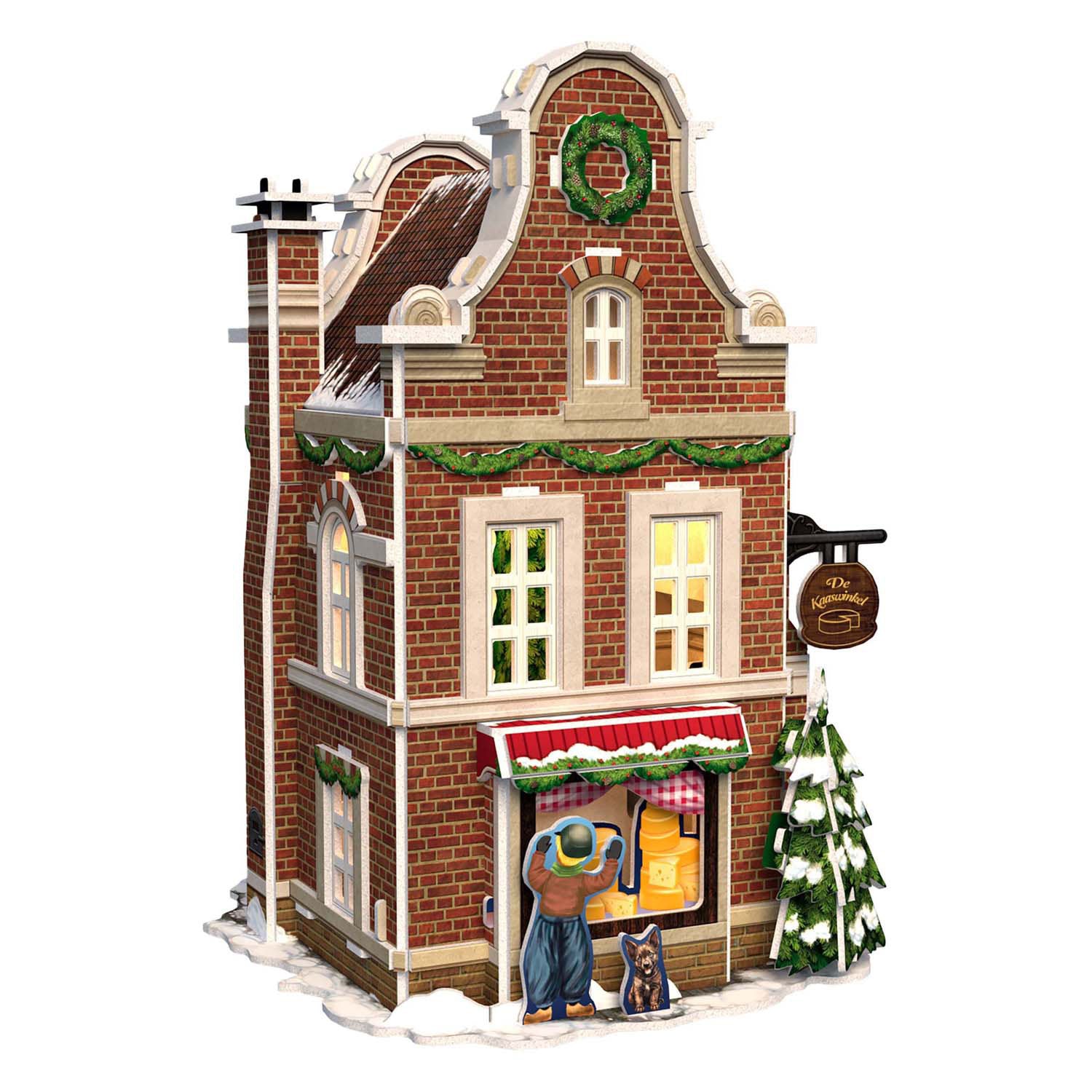 Kubieke leuke 3d puzzel kaaswinkel met led verlichting
