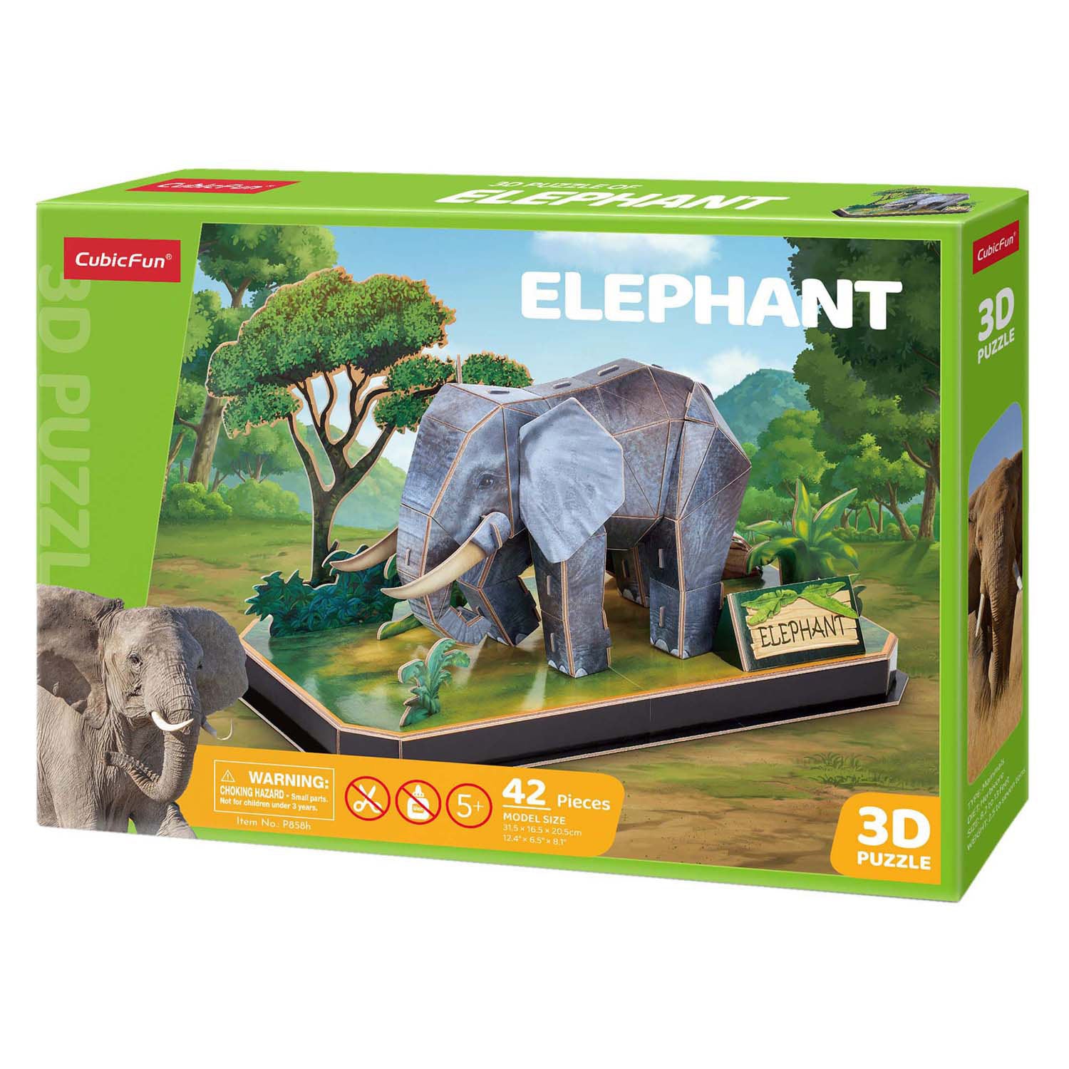 Cubic fun 3d puzzel olifant - 42 stukjes - geschikt voor kinderen vanaf 8 jaar