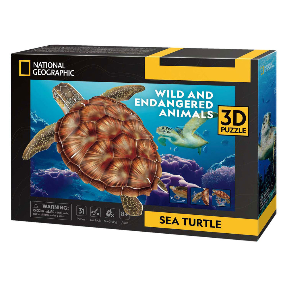Kubieke leuke 3D-puzzel National Geographic Zeeschildpad