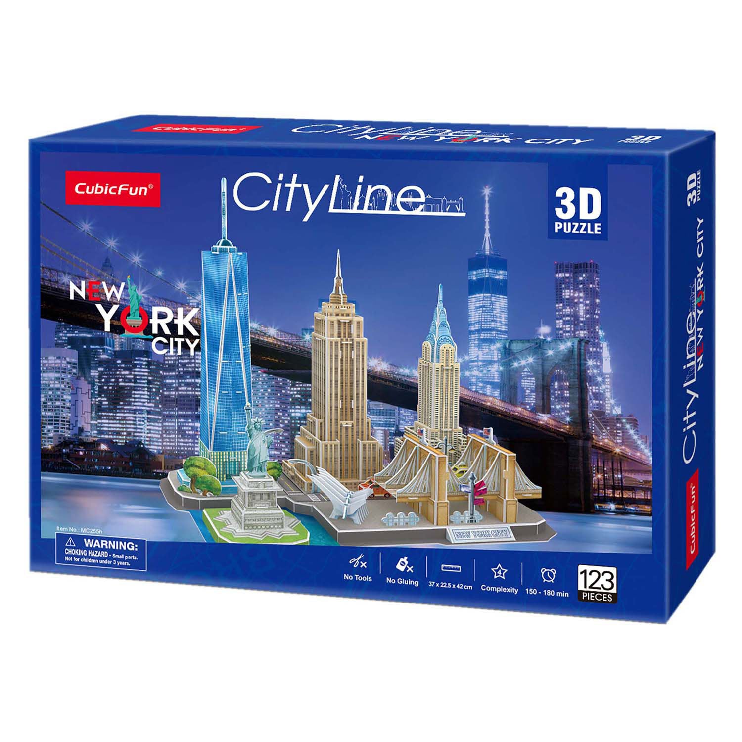 Kubieke leuke 3D-puzzel stadslijn New York City