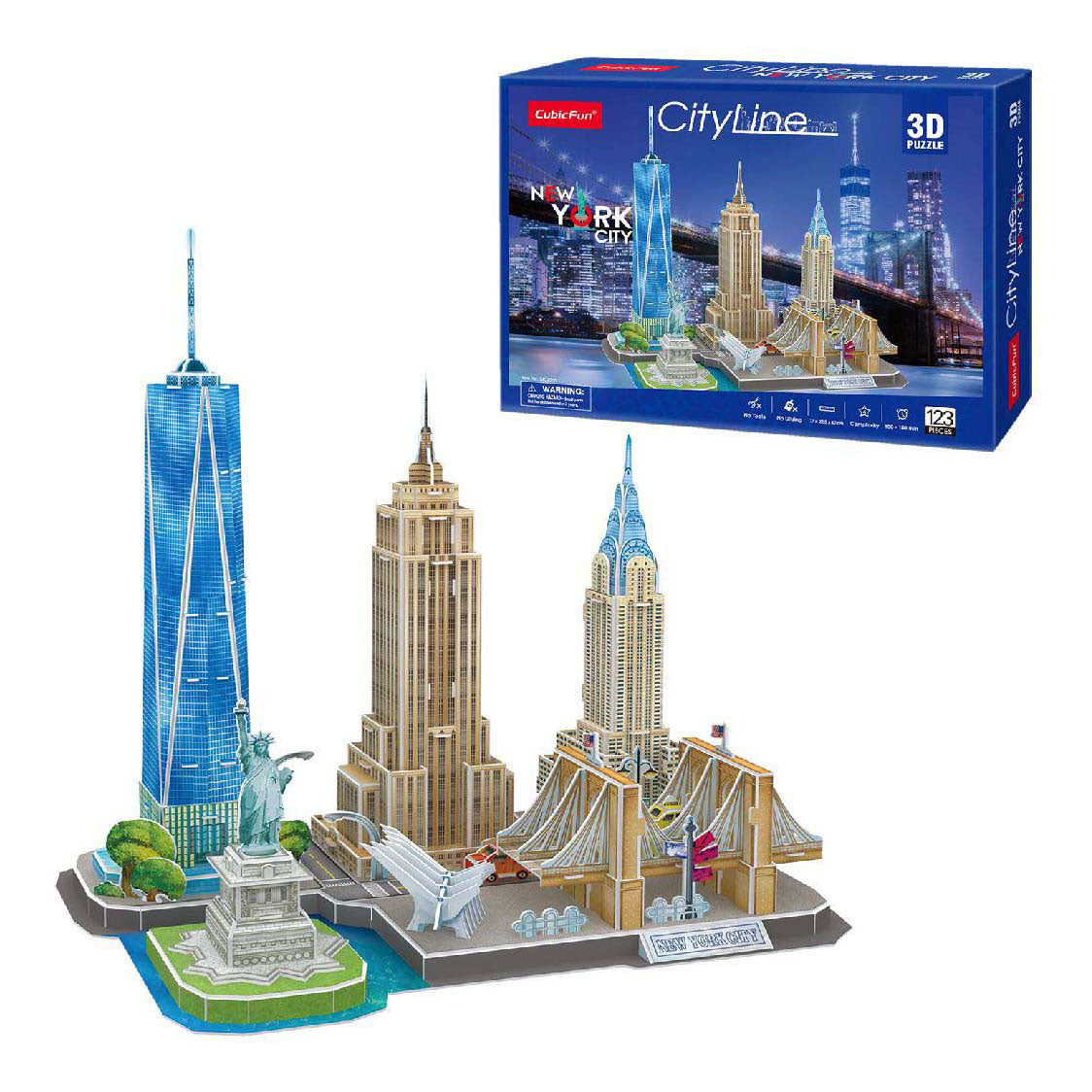 Kubieke leuke 3D-puzzel stadslijn New York City