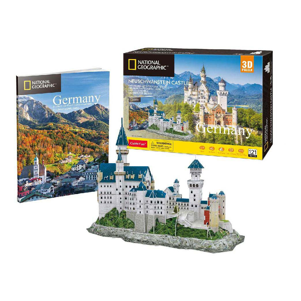 Kubieke leuke 3D-puzzel van National Geographic: Kasteel Neuschwanstein
