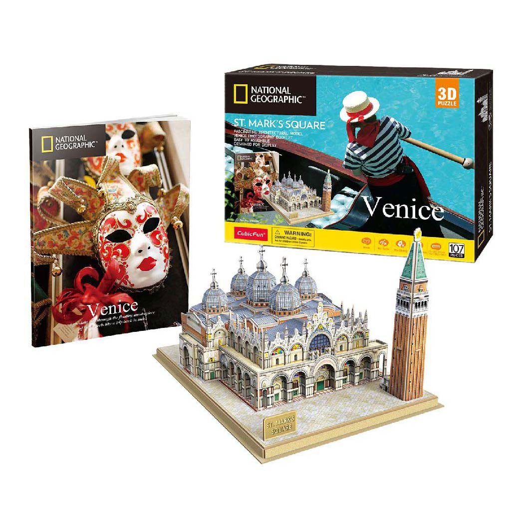 Kubieke leuke 3D-puzzel National Geographic St. Marcoplein