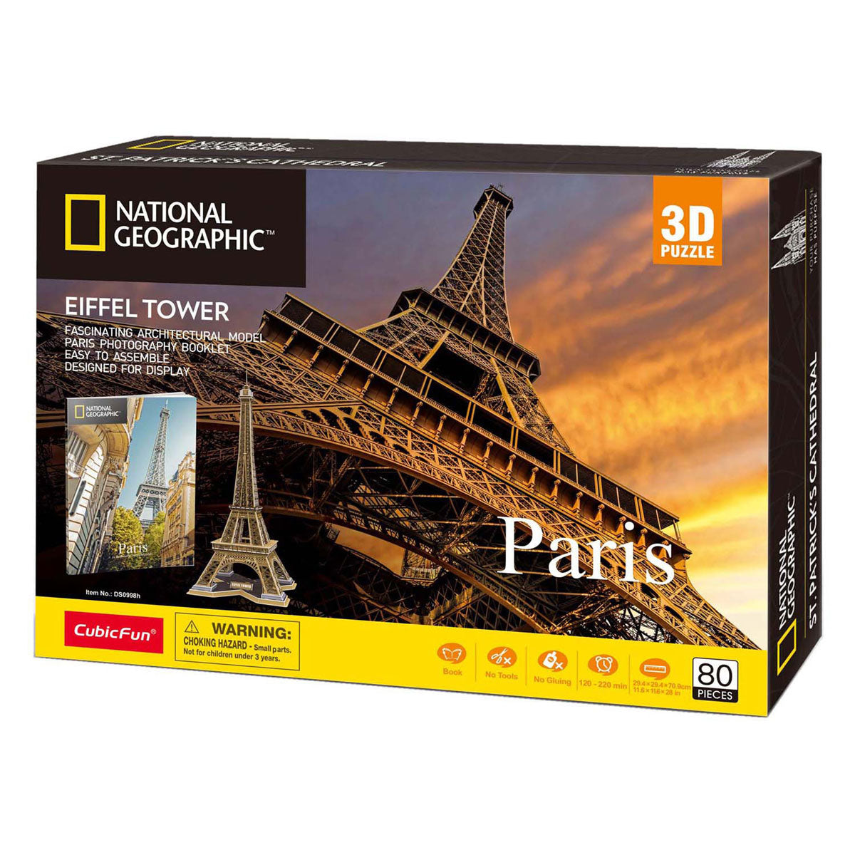 Kubieke leuke 3D-puzzel van National Geographic Eiffeltoren