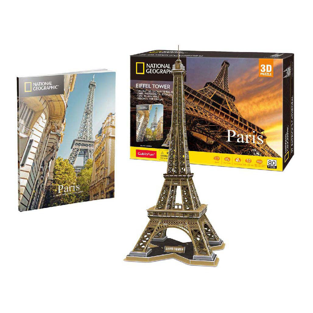 Kubieke leuke 3D-puzzel van National Geographic Eiffeltoren