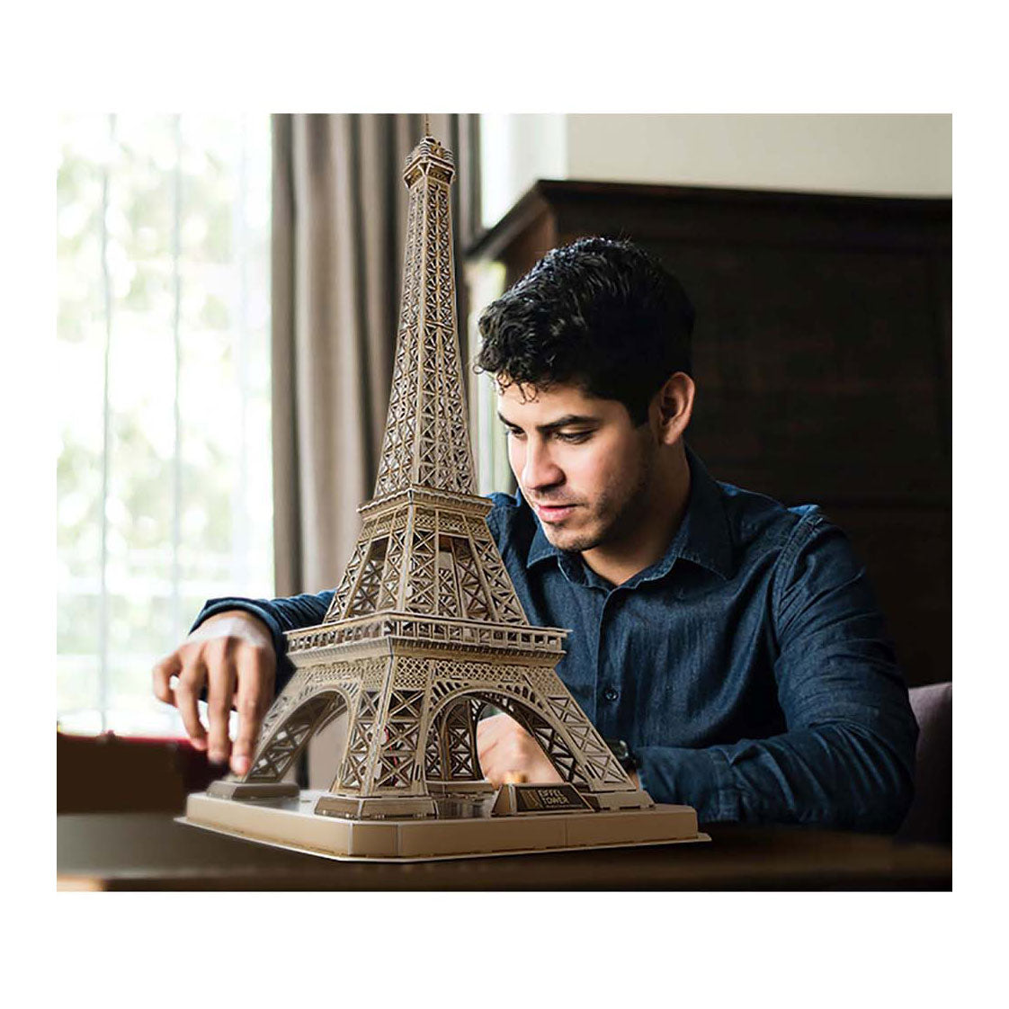 Kubieke leuke 3d puzzel eiffeltoren met led verlichting