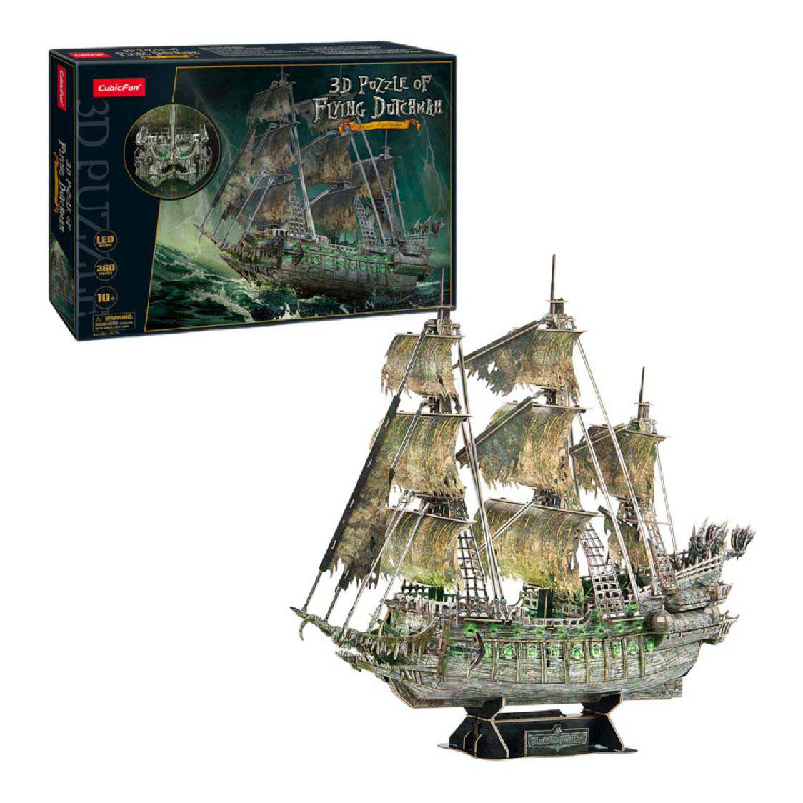 Kubieke leuke 3D-puzzel vliegende hollander met led-verlichting