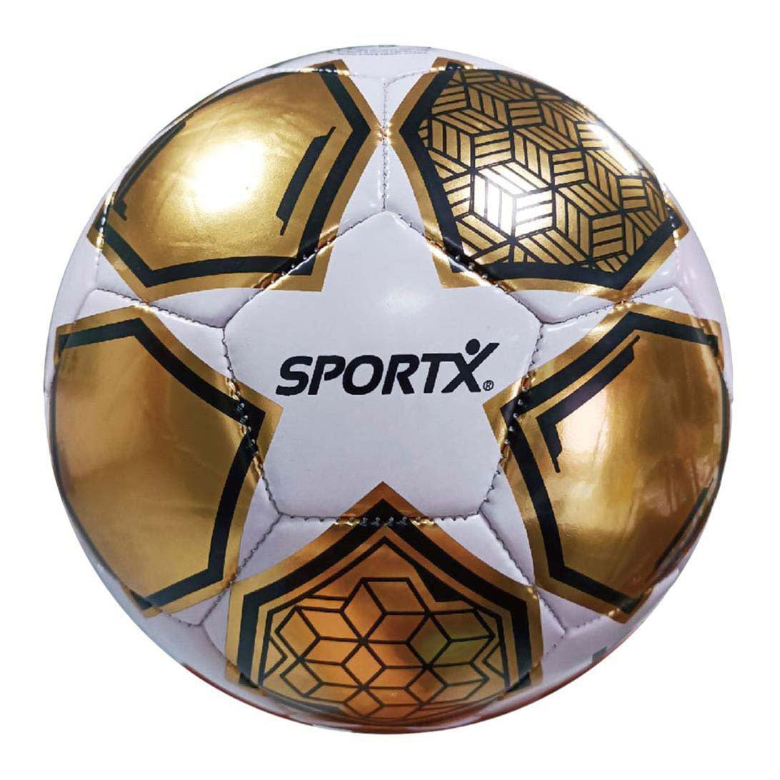 Sportx voetbal goud met ster metallic 330-350gr, 21cm