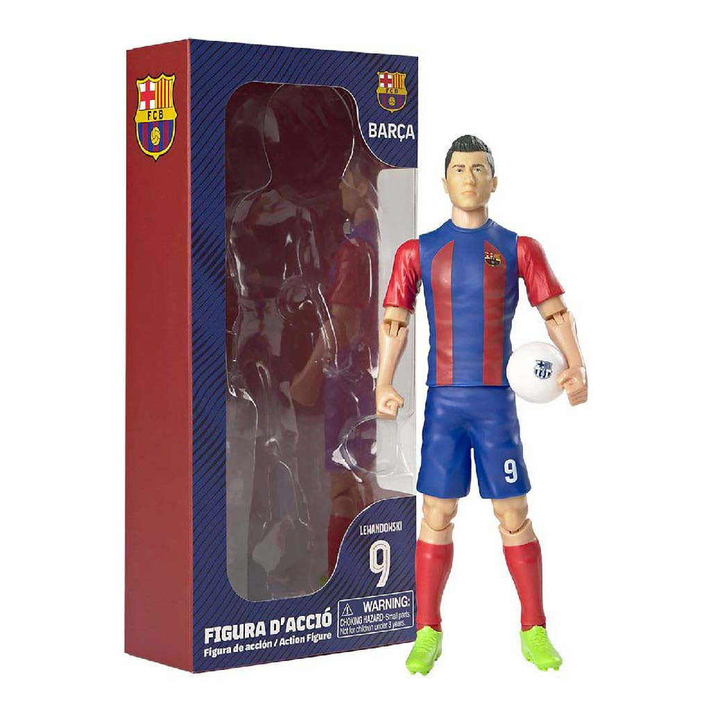 Sockers voetbalfiguur fc barcelona robert lewandowski, 20cm