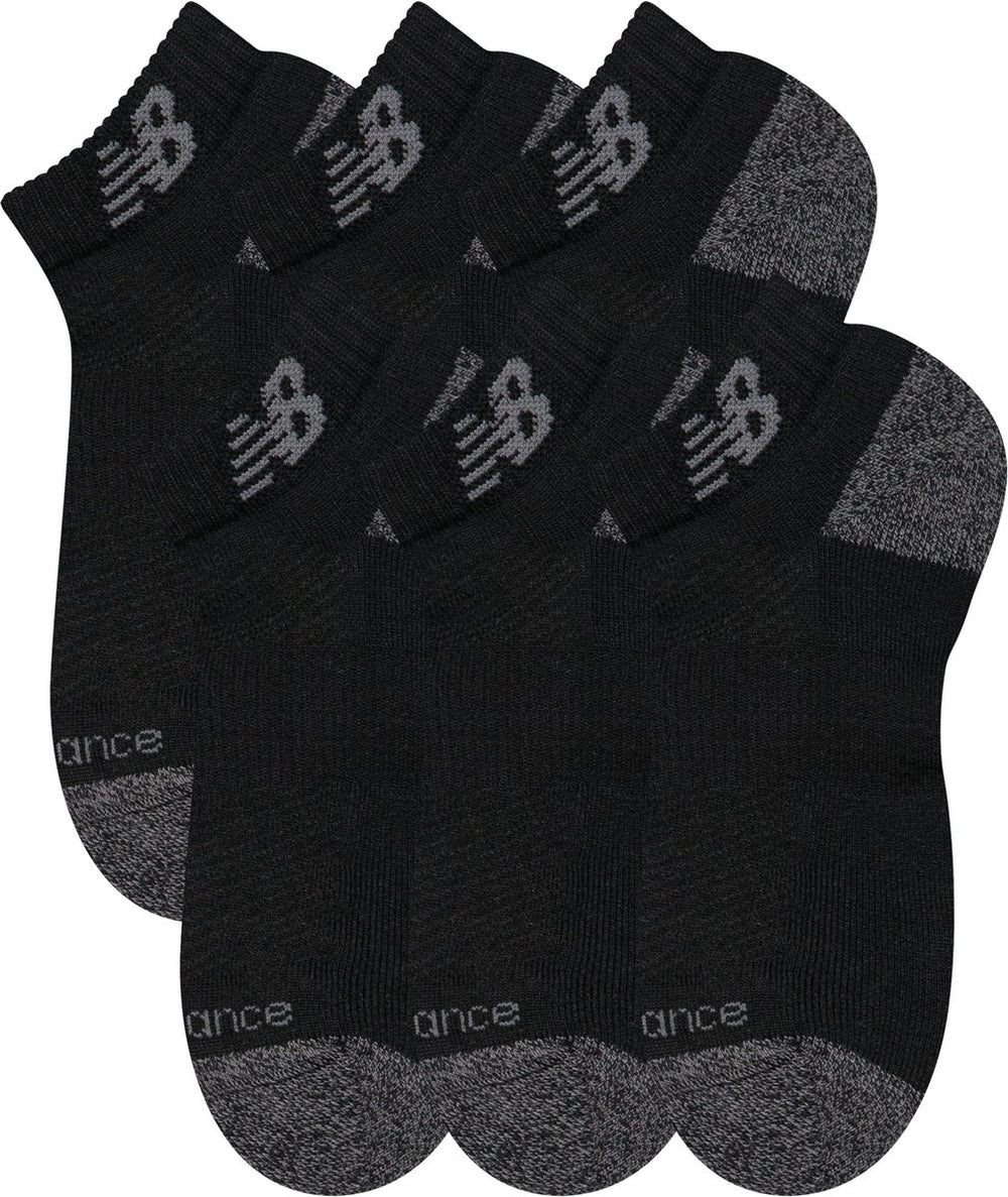 New balance active low cut socks 6 pack unisex sportsokken - black