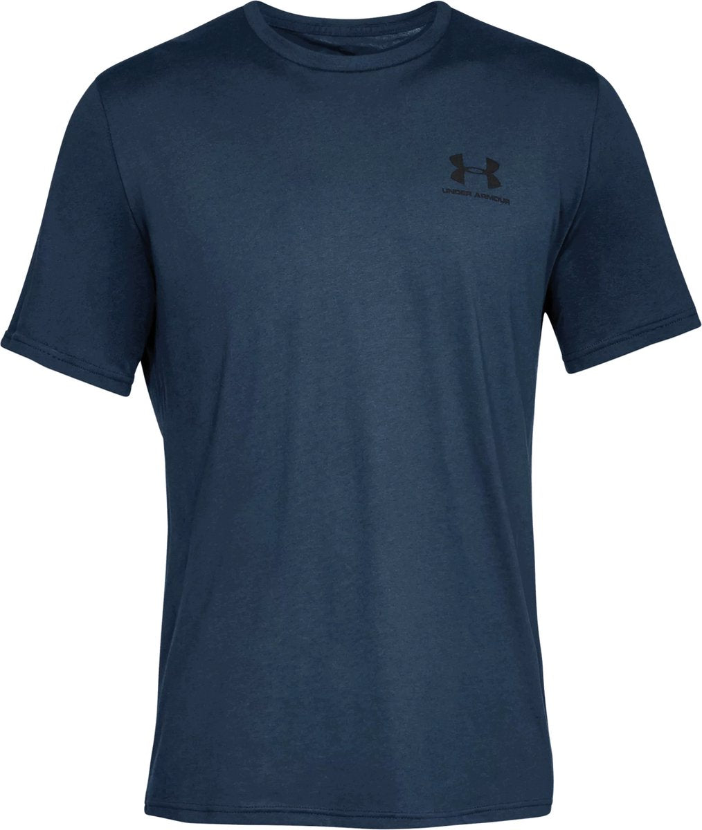 Under armour ua m sportstyle lc ss-blu heren sportshirt - academy - zwart