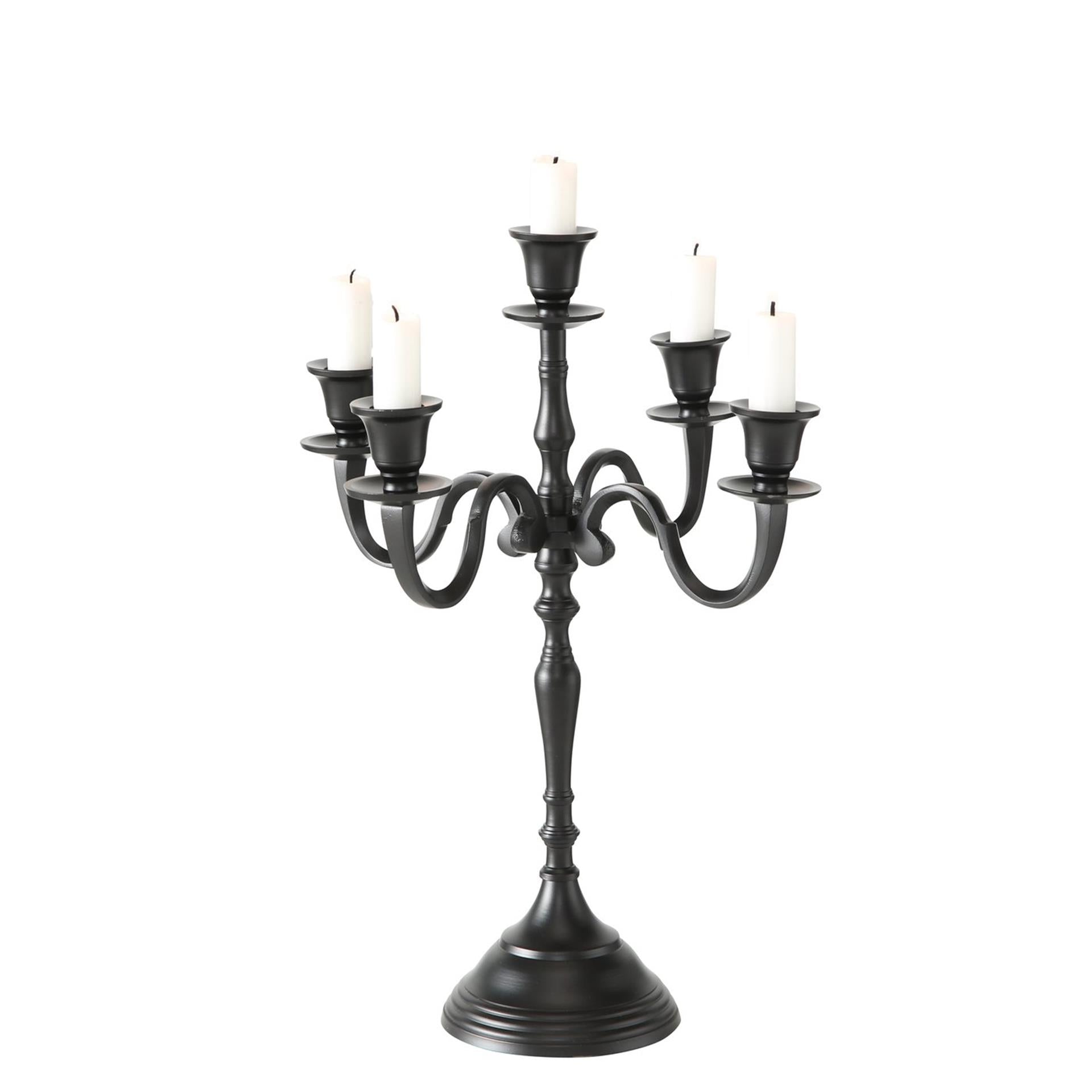 Boltze home kandelaar h40cm zwart alu 5-armig