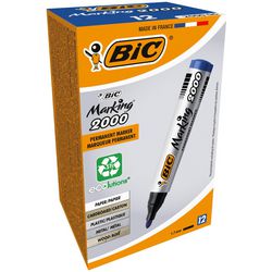 Permanent marker bic 2000 breed 1,7mm blauw rond sneldrogend geurloos