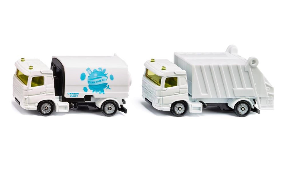 Siku set gemeentewerken veegwagen en vuilniswagen 1:87 nr 1687