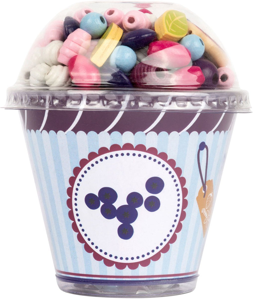 Small foot - wooden bead jewelry making cupcake