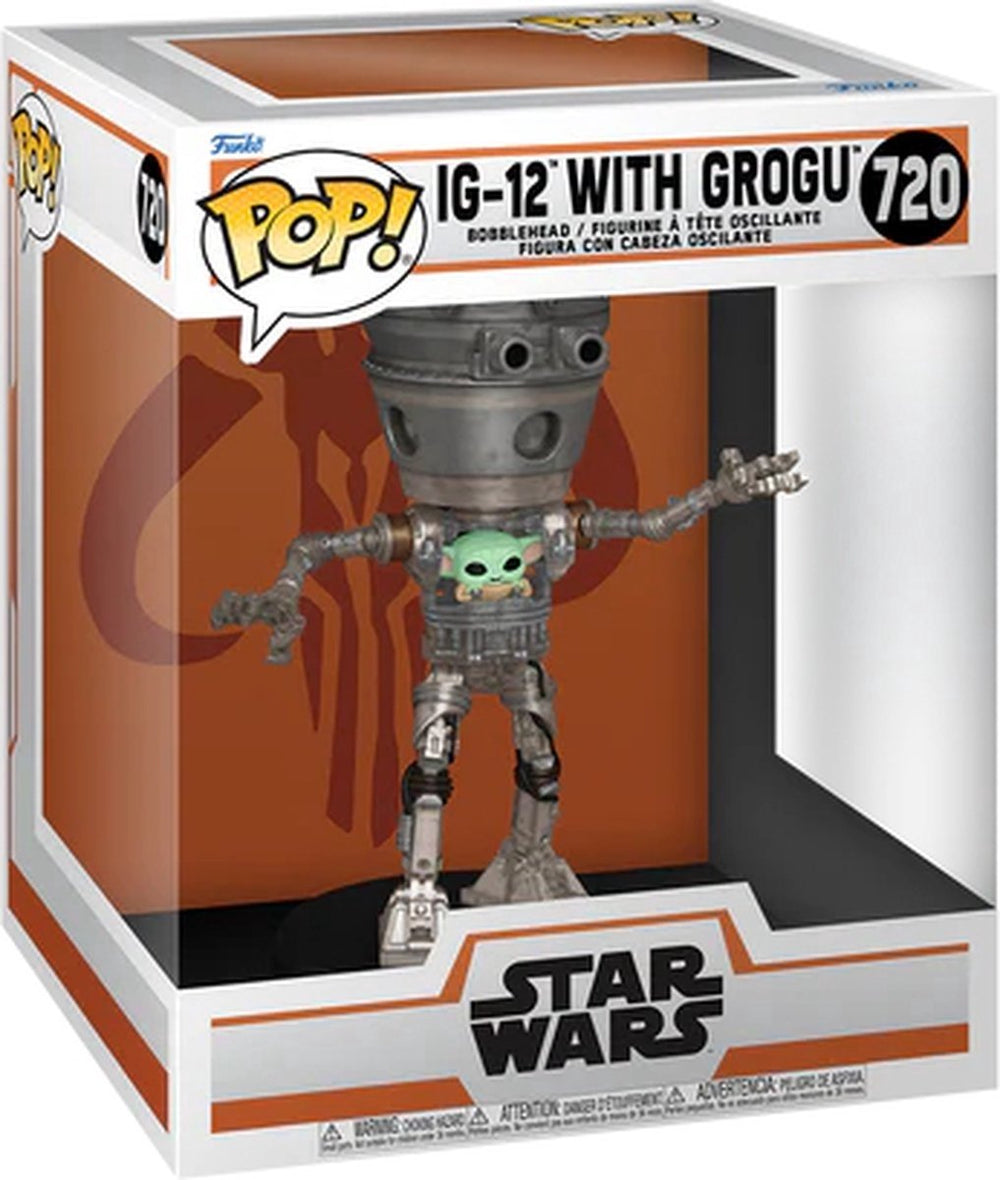 Funko pop deluxe: star wars: the mandalorian - ig-12 with grogu pop #720