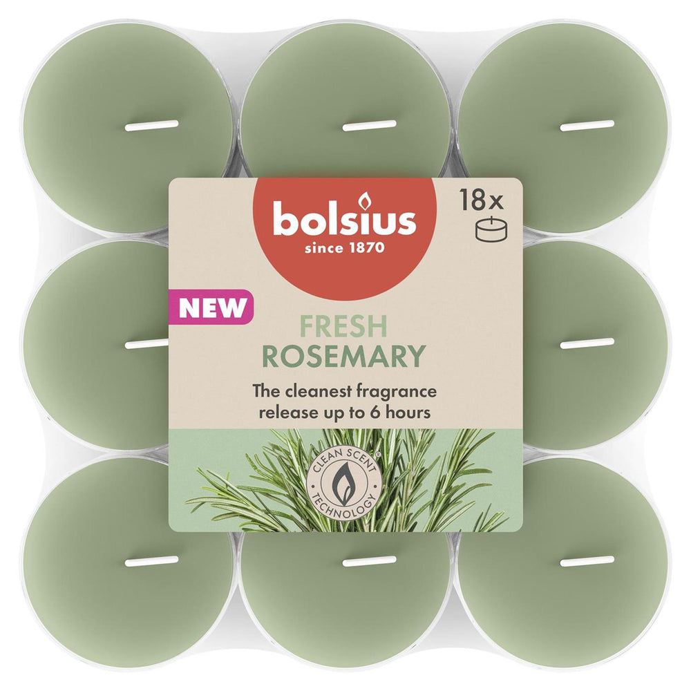 Bolsius geurtheelichten 6h 18 stuks fresh rosemary salie groen