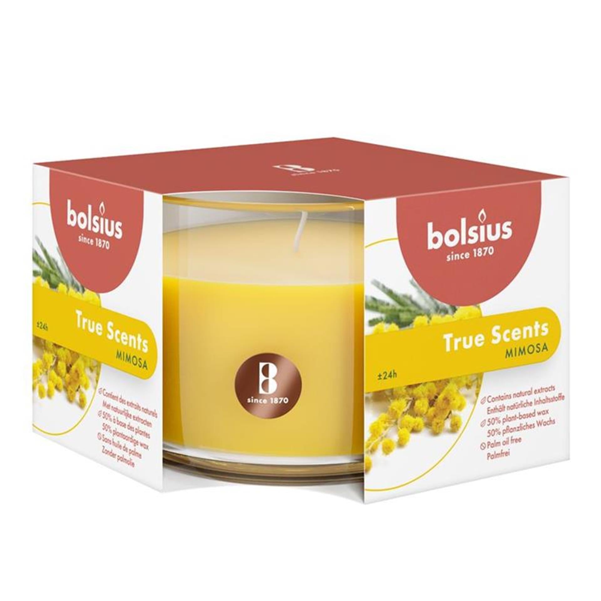 Bolsius geur stompkaars 63 90 mimosa