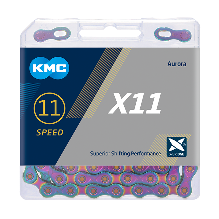 KMC X12 Aurora Blauw 126 schakels - Fietsketting met Dubbele X-Bridge - 12 versnellingen