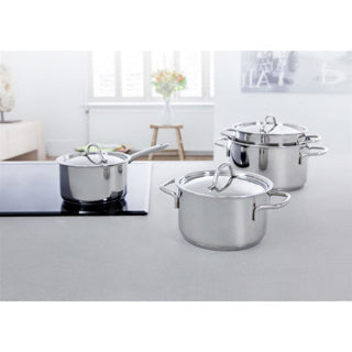 Bk profiline steelpan met deksel ø14 cm