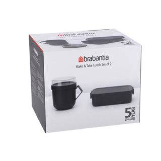 Brabantia lunchset make take 2-delig donkergrijs