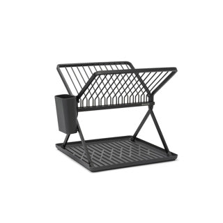 Brabantia sinkside afdruiprek - inklapbaar - met bestekhouder - compact - dark grey