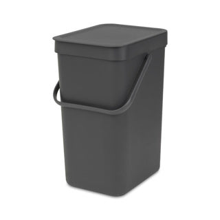Brabantia sort go afvalbak 12l grijs
