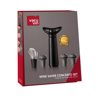 Vacu vin bewaargeschenkset concerto met pracht en praal 1 wijnserver en 3 stoppers