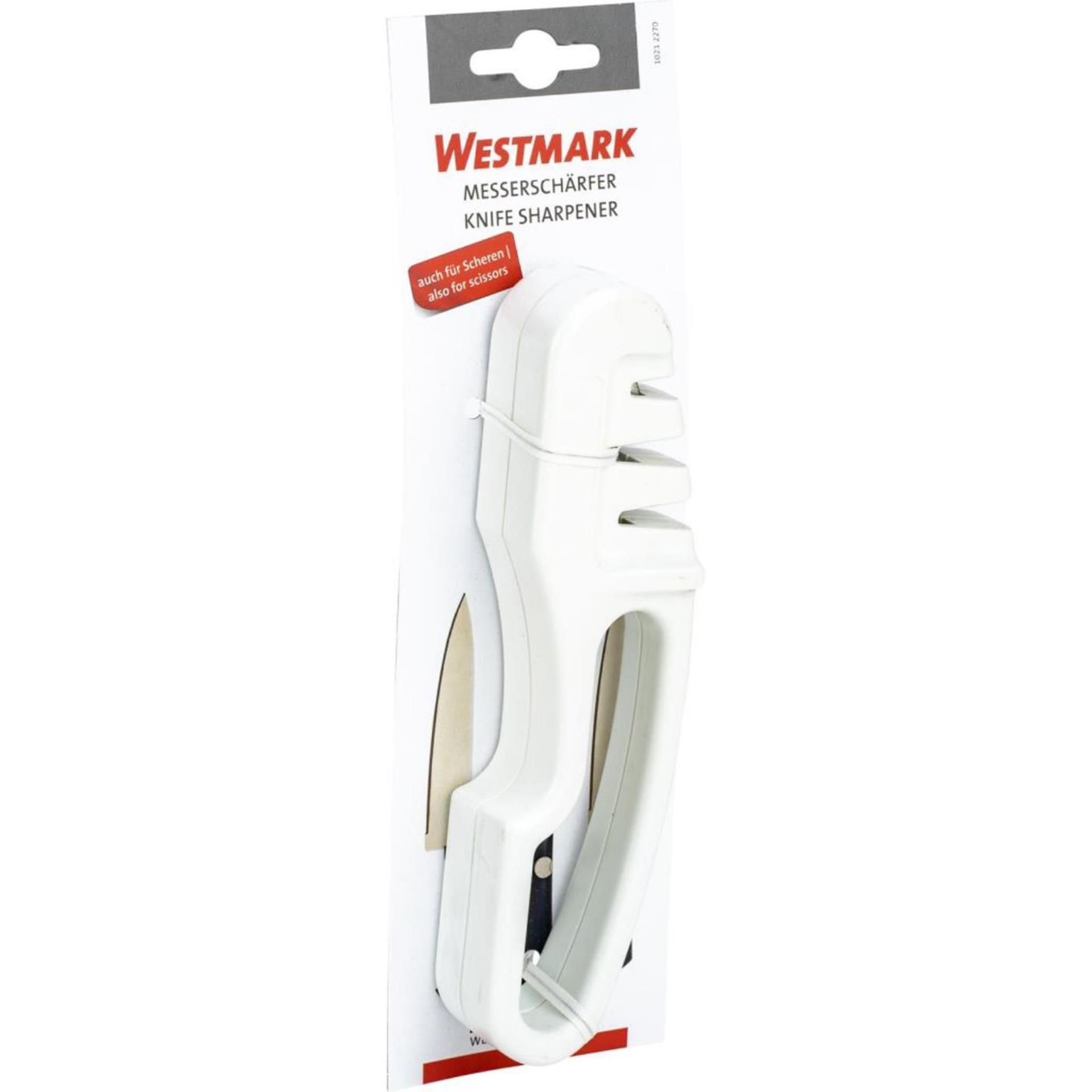 Westmark messen- en scharenslijper met speciaal geharde slijpwielen, kunststof, wit, 10212270