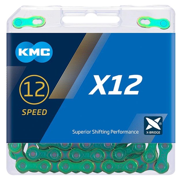 Sram ketting kmc x12 gewaxt 126 schakels - aurora groen