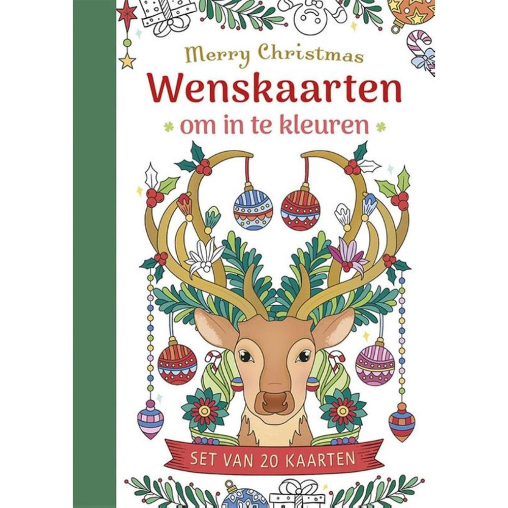 Deltas wenskaarten om in te kleuren - merry christmas