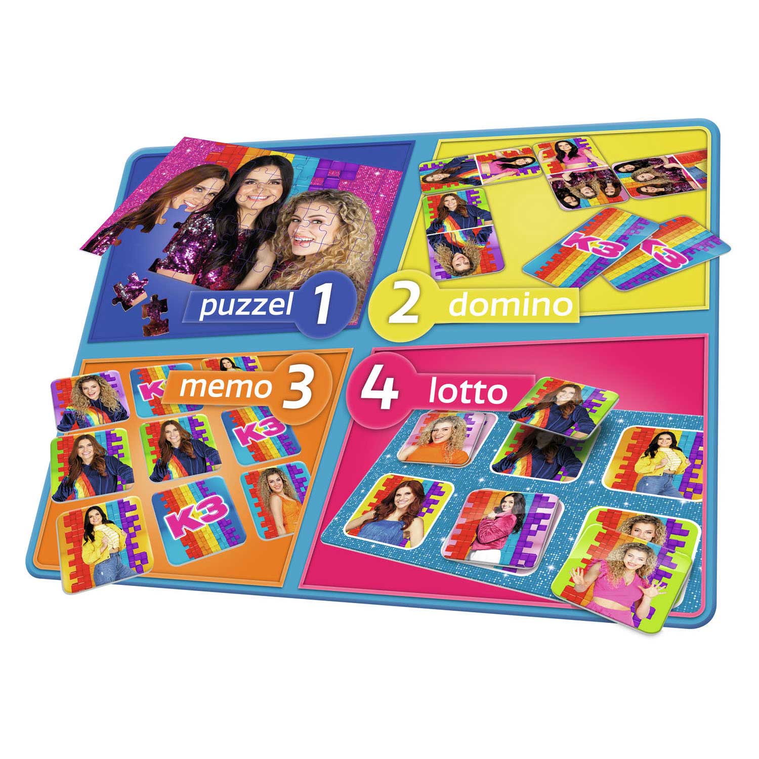K3 game - 4 in 1 game - memo, domino, puzzle and lotto