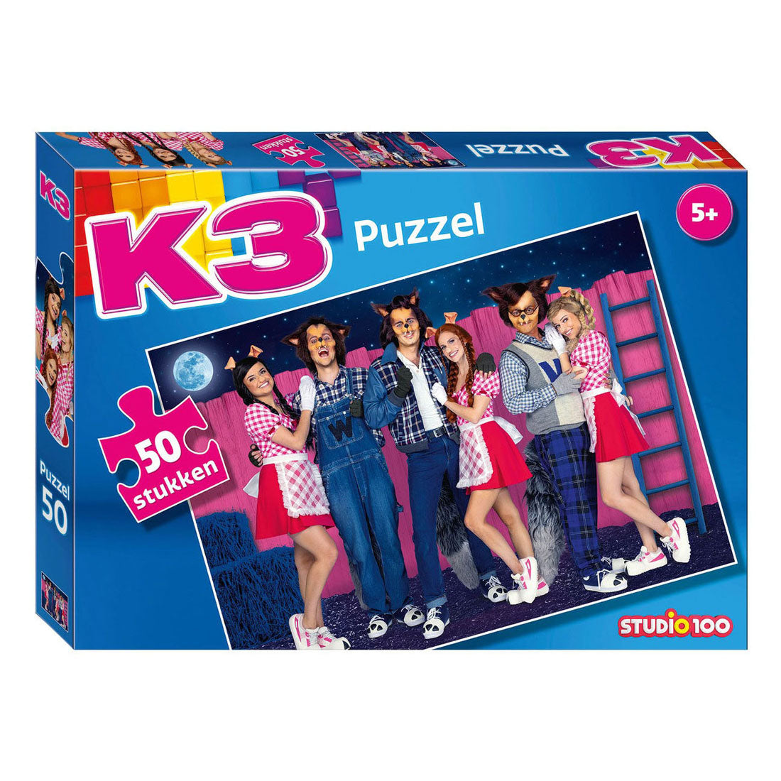 K3 legpuzzel 3 biggetjes en de wolven, 50st.