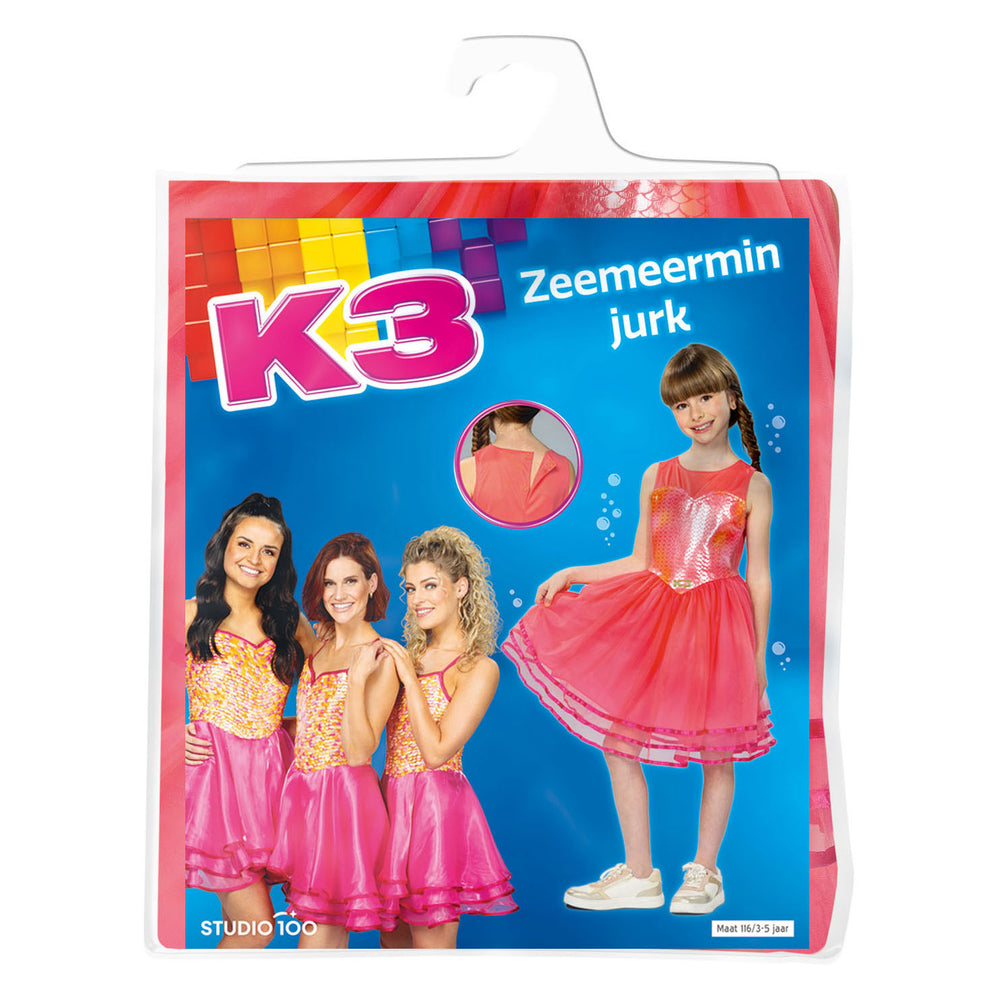 K3 verkleedkleding - verkleedjurk 3-5j. - lied van de zeemeermin - maat 116