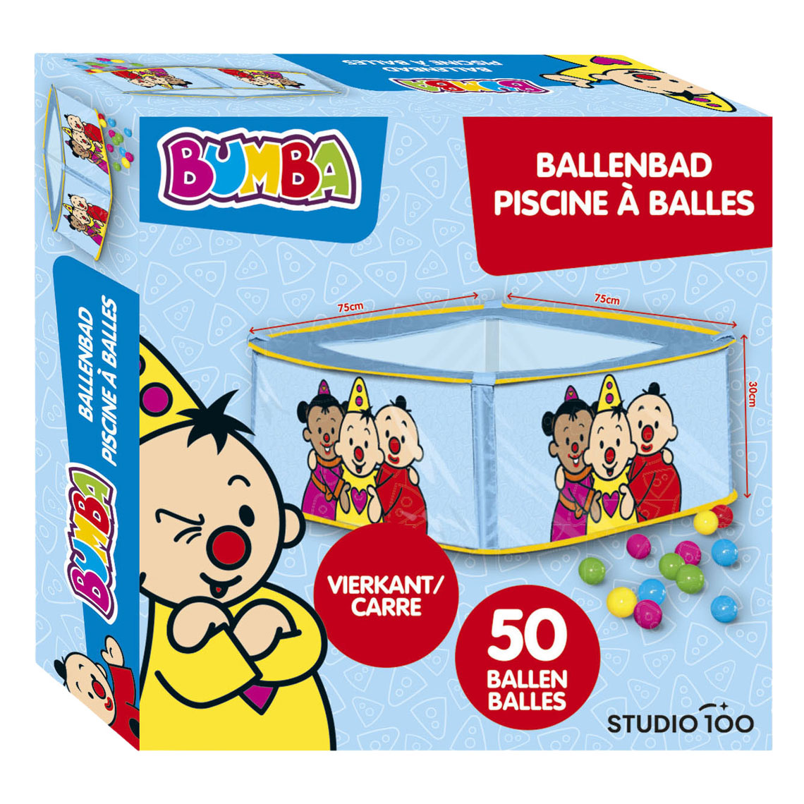 Bumba ballenbad + 50 ballen - vierkant