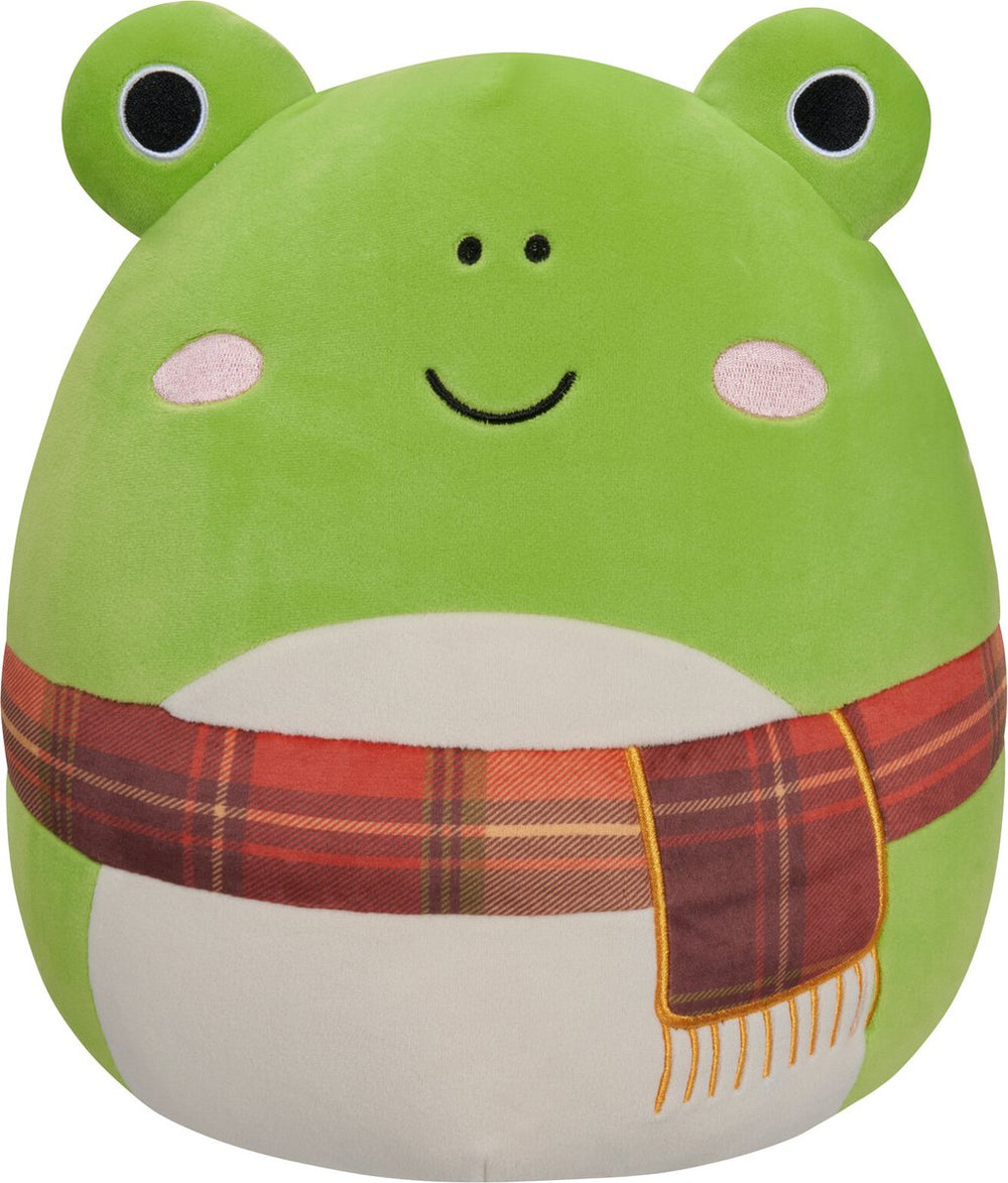 Squishmallows wendy green frog w plaid scarf 30cm plush