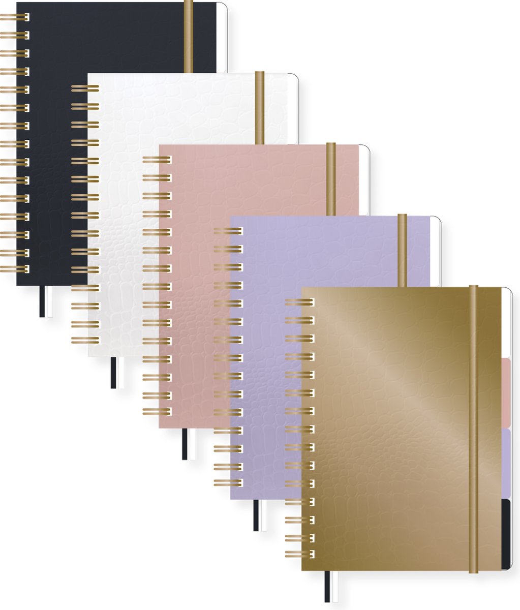 Kangaro 4-in-1 schrift - pure croco - a5 - lijn - 5 kleuren - k-pm610011skz