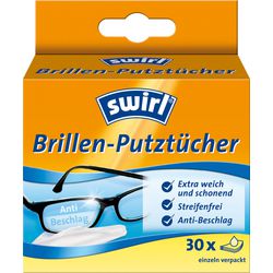 Brillen reinigingsdoekjes swirl wit 30 stuks
