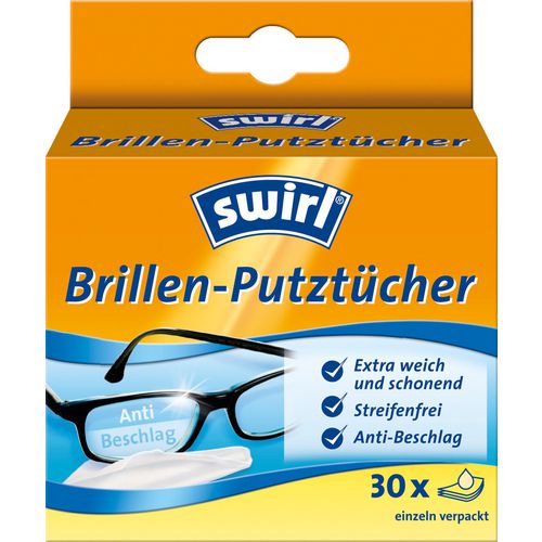 Brillen reinigingsdoekjes swirl wit 30 stuks