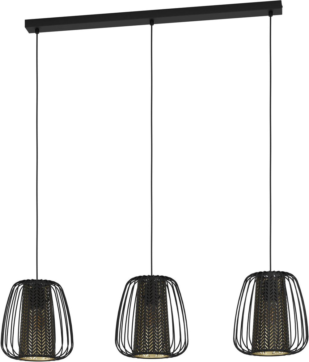 Eglo curasao hanglamp - e27 - 99,5 cm - zwart goud