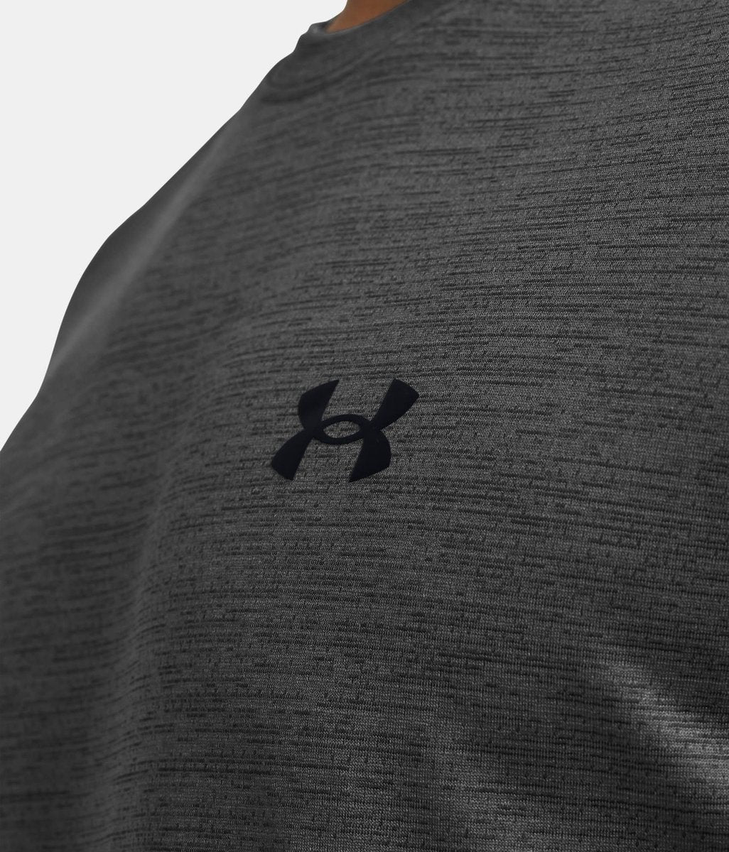 Under armour ua tech vent ss-gry heren sportshirt - castlerock - zwart
