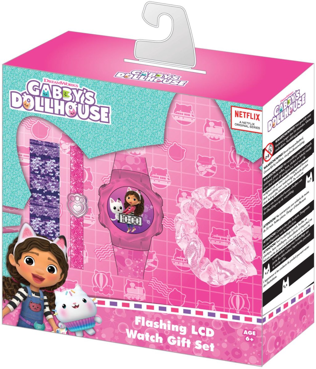 Gabby's poppenhuis accutime - lcd gabby's dollhouse horloge met accessoires