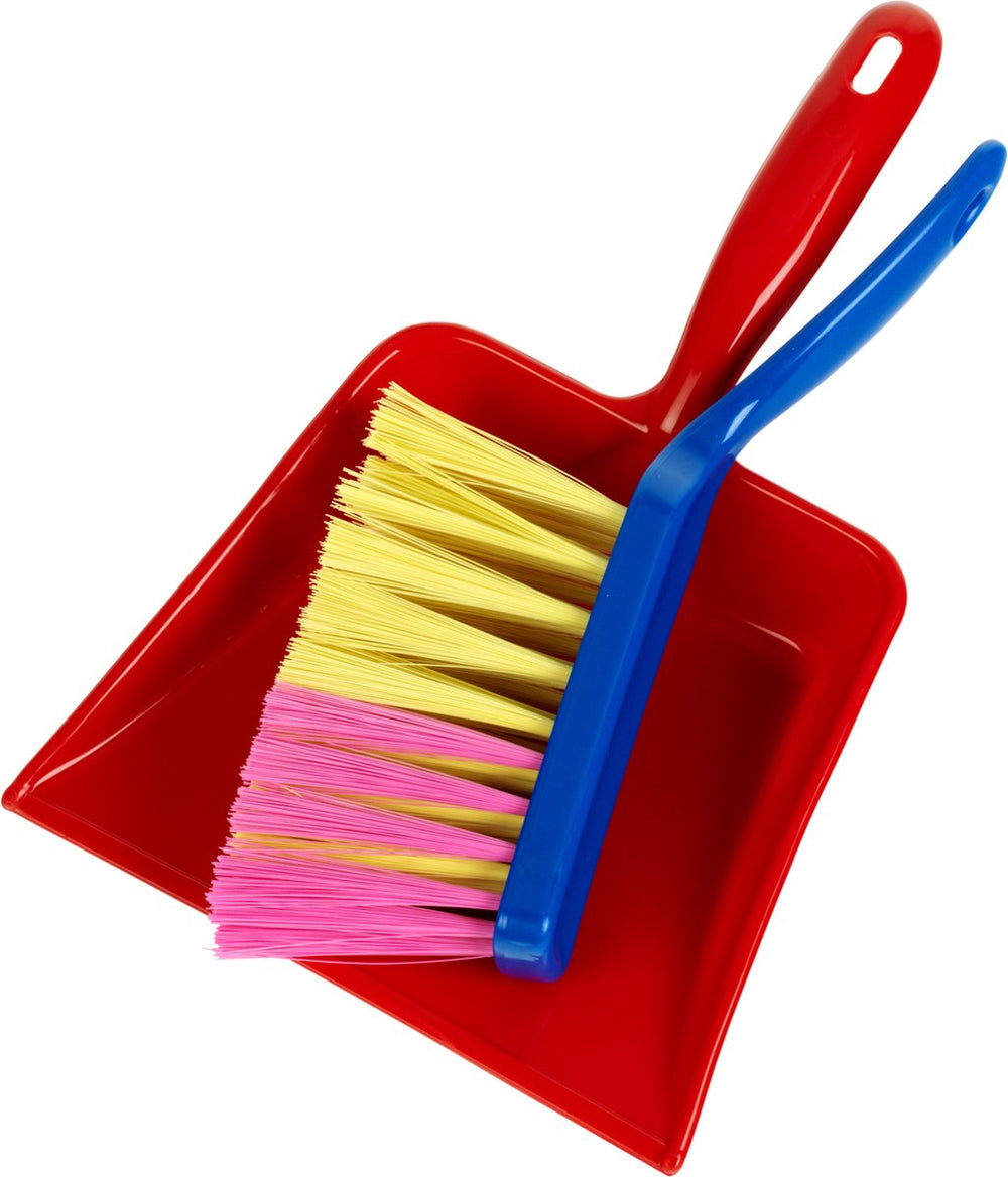 Klein toys pure fresh kinder veegset - stoffer en blik - hoogwaardig kleurrijk kunststof - rood blauw