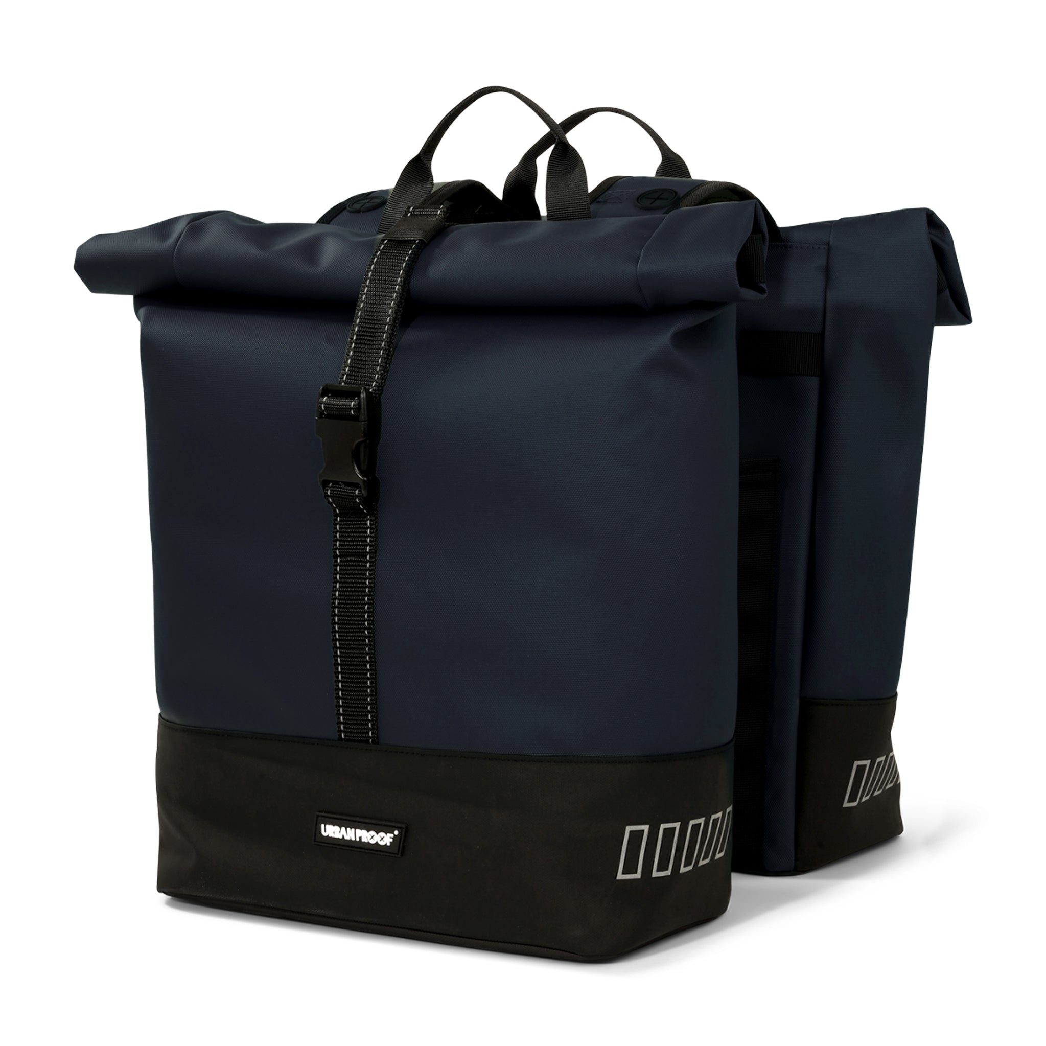 Urbanproof urban proof rolltop dubbeltas 38l blauw gerecycled