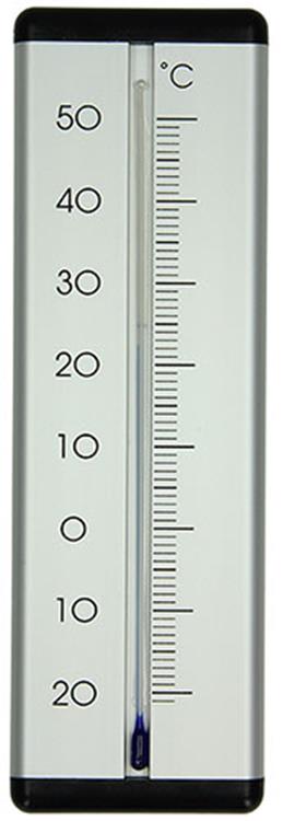 1010127 - thermometer aluminium binnen- buiten silver 20cm | 2 stuks
