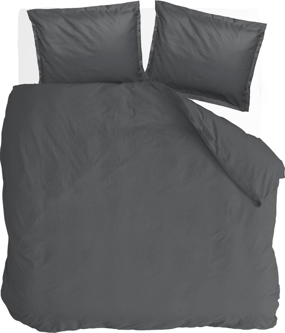 Walra dekbedovertrek vintage satin - 240x220 - 100% katoen - antraciet