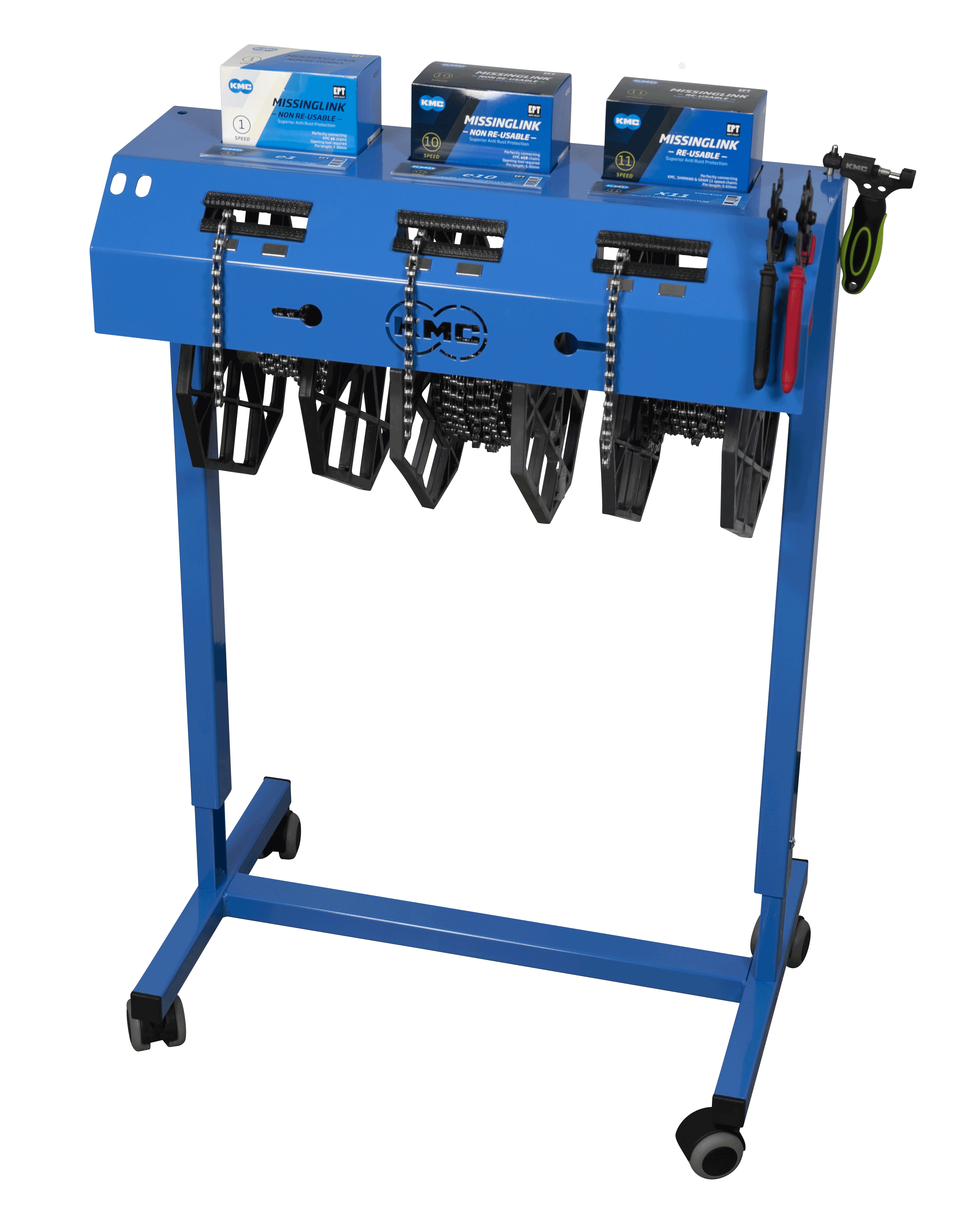 KMC Fietskettingrolhouder Pro - Blauw - 90x60x40cm