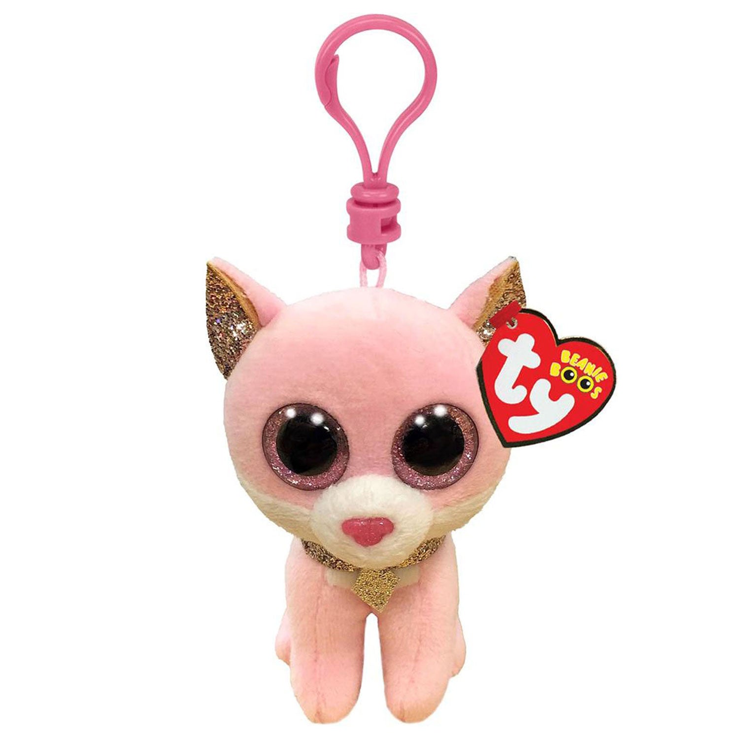 Ty Beanie Boo's clip Fiona roze kat, 7 cm